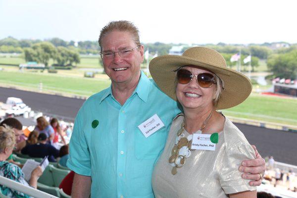 Kristy & Cal at racetrack.