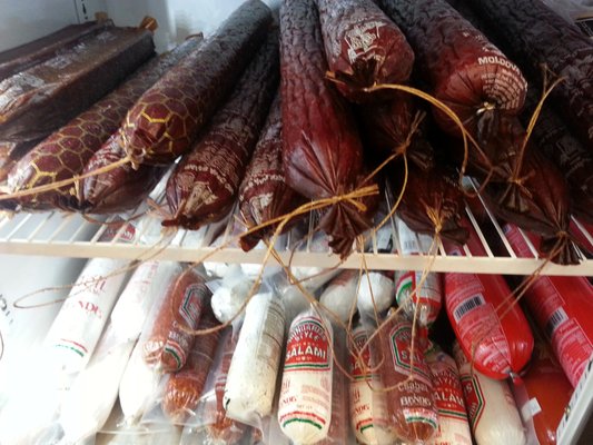 Great selection of Hungarian, German, Moldovan, Ukrainian,Russian,Jewish, Check, Polish Salamis, Sausages and kielbasas.