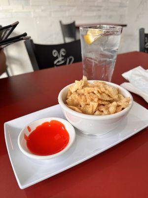 Wonton chips (complimentary!)