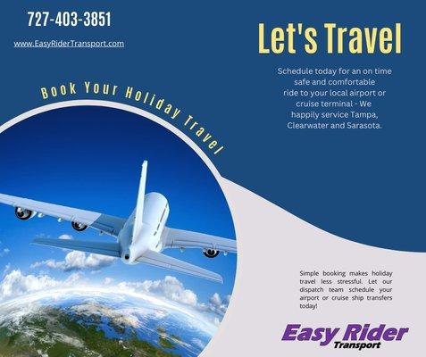 Book your airport transfers today for on time and safe holiday travel.