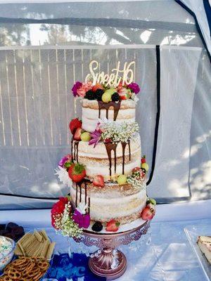 Naked 3 tier cake