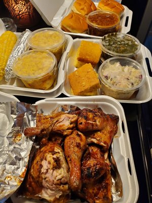 Family chicken pack w/ 2 corn on the cob.