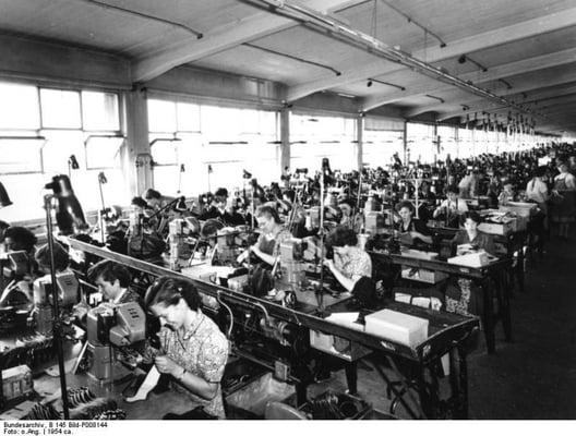 Salamander shoe factory in West Germany 1954.