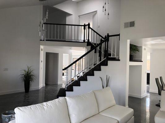 Simi Valley house interior black and white.