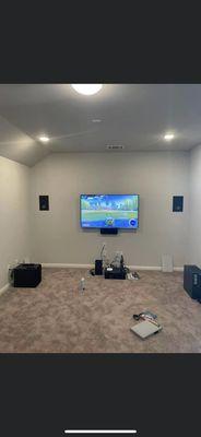 Media room with a 5.1 surround sound