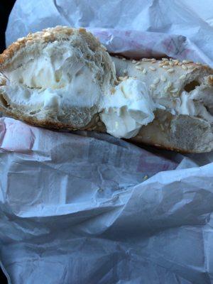 This bagel is the best today the cream cheese is so delicious and cold