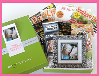 Mother's Day gift Cheeriodical with photo frame.  http://www.cheeriodicals.com/product/109/Womens-Variety-with-Frame