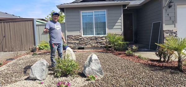 Business owner, Baltazar, showing off this finished yard! Looks great!