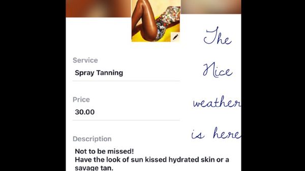 The nice weather is here! Come enjoy a gorgeous hydrating spray tan...