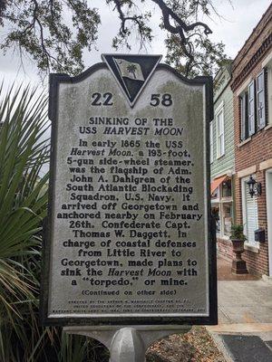 Sinking of the USS Harvest Moon Historical Marker, Georgetown