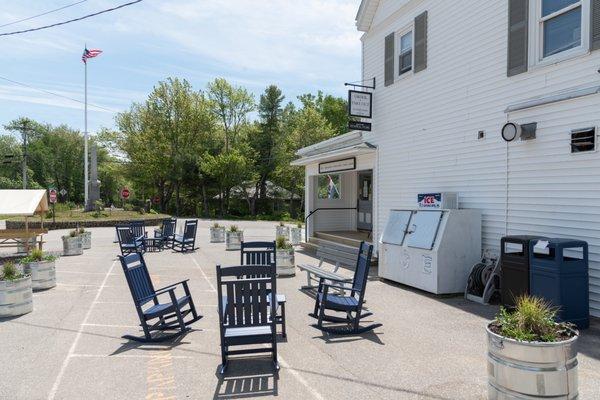 Outside seating at the Southport General Store and Barn