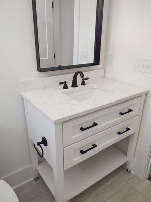 Clean and Bright Bathroom Vanity for Coastal Living