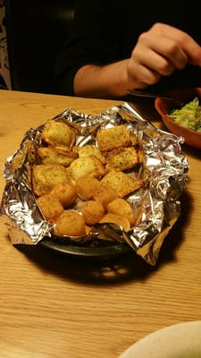 Toasted ravioli and Provel Cheese bites