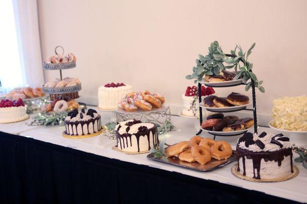 This elegant dessert table was a huge hit at our formal fundraiser. We will definitely be ordering your donuts for our next event!