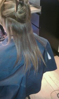 Hair extensions by Manny BEFORE