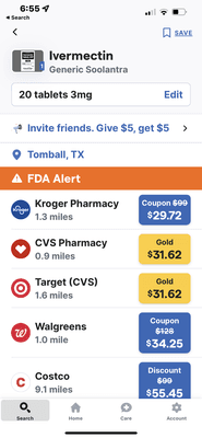 5 Pharmacies had this same RX in the $30 range and max was up to 80. Due to urgency no time to call to have RX moved.