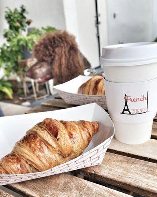 Croissant and a Breve mocha