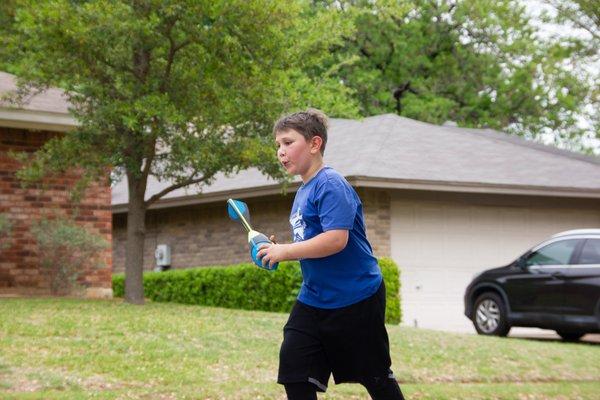 its a lovely day for throwing a nerf ball