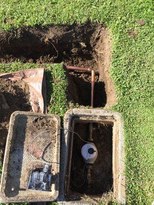 New 1" copper water main