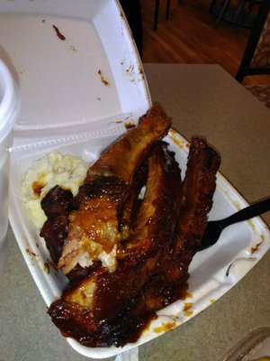 Hospital Food Ribs and mashed potatoes Awesome