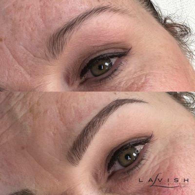 Microblading gives a natural eye lift