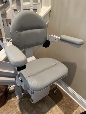 Bruno curved stairlift we installed. This is a park position for the chair.