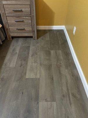 New laminate flooring and baseboards