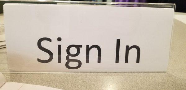 Bring your own pen with you to sign in before having your temperature taken and COVID questions asked.