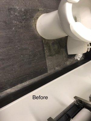 Dirty bathroom post construction (new store)