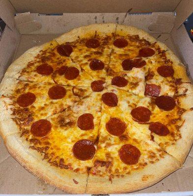 Large Pepperoni pizza