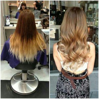 Before and after of a color correction