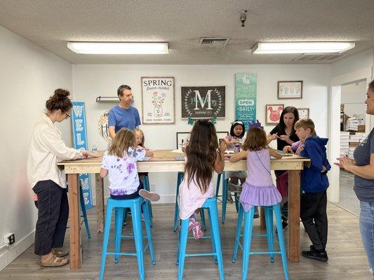 7-year-old birthday party at The Makery in Newbury Park