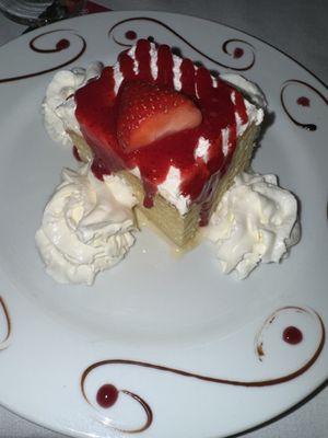 Tres leche with strawberry