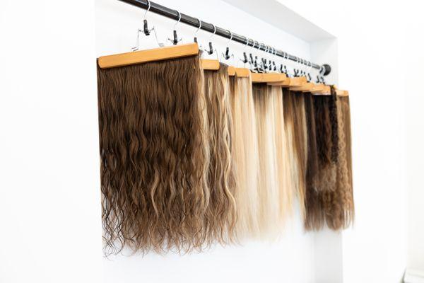 We work with multiple textures and lengths of hair extensions.