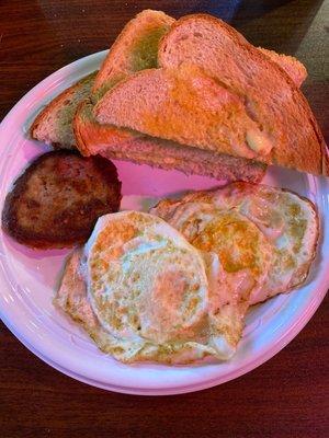 Eggs, Sausage and Toast