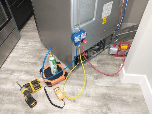 Sealed System repair; FREON R600 recharging