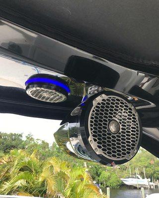 Rockford 8 inch towers with a pair of 6.5 in custom led speaker rings