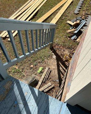 Second floor deck stair rebuild