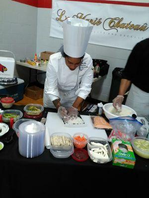 Chef Pinkney making sushi