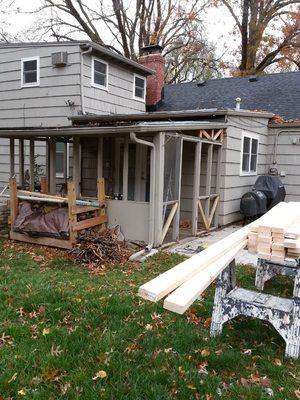 Before and after porch