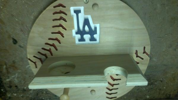 Custom L.A. Dodger baseball bat rack