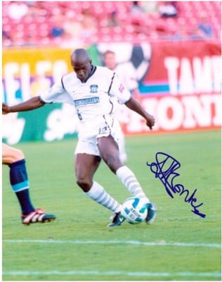 Abdul T Conteh playing for the San Jose Earthquakes, MLS. (Founder of Conteh Soccer Academy)