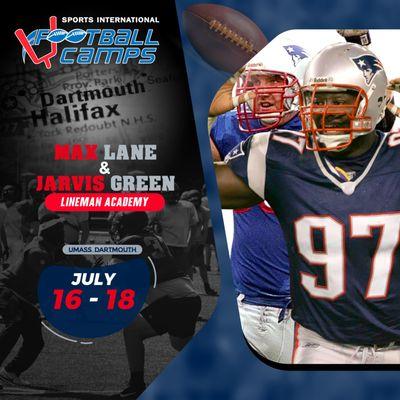 Lineman Academy Featuring former NFL athletes Jarvis Green & Max Lane. For athletes ages 7-18.