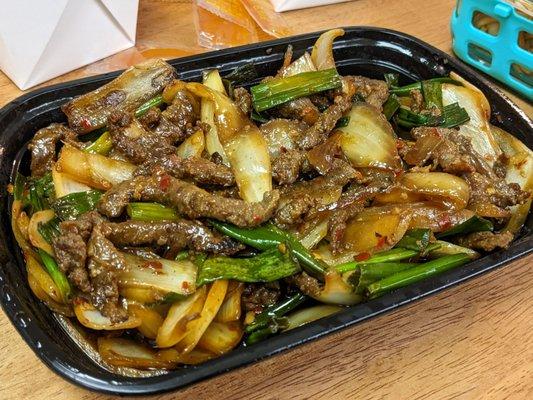 Mongolian Beef - smoky and meaty. Plenty of beef, plenty of sauce, and more flavorful than it is at some places.