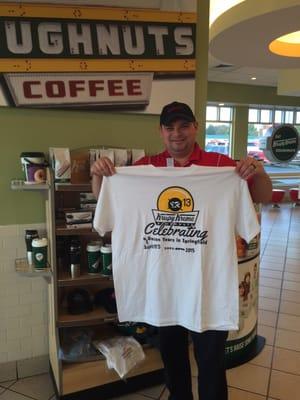 A fresh new batch of tees to celebrate Krispy Kreme's Baker's Dozen anniversary in Springfield, MO.