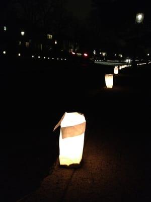 Ridgewood Avenue lined with candles tonight, love it, my favorite time of year!