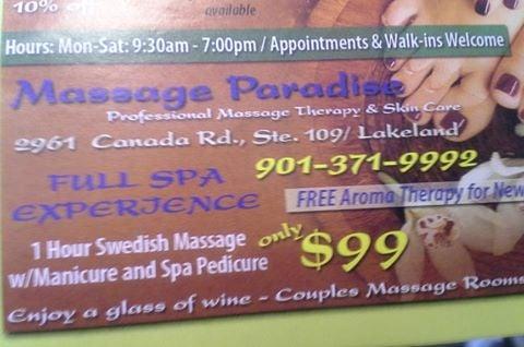 I would love to serve you while you recieve massage mani pedi for only $99.00