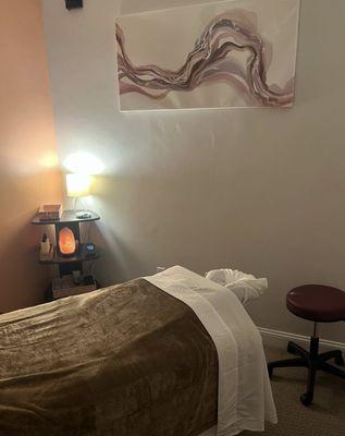 Lighting, music and temperature can all be adjusted for your comfort in my private and cozy treatment room.