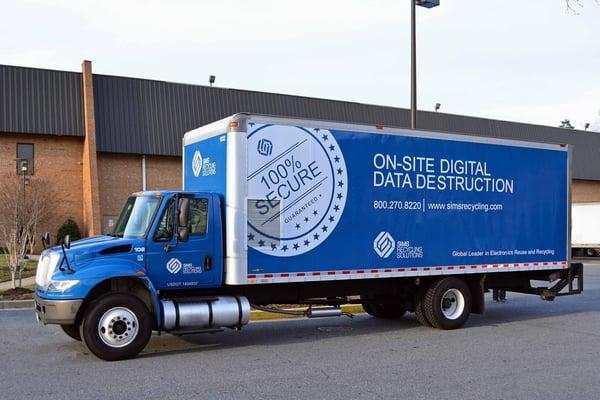 SRS has a mobile shredding service that ensures your drives are completely destroyed and 100% of the data is secured.