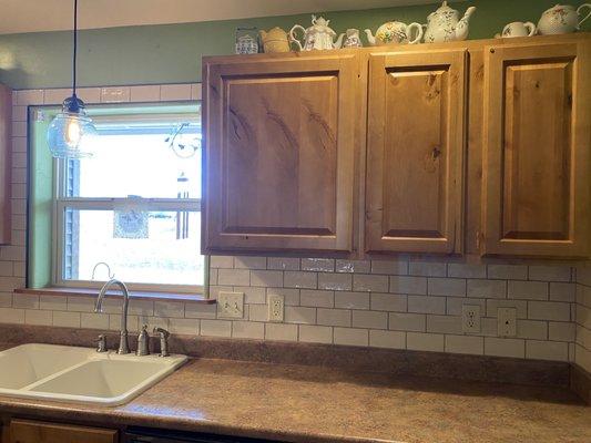 Subway tile backsplash